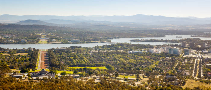 Panoramic view of Australia's capital