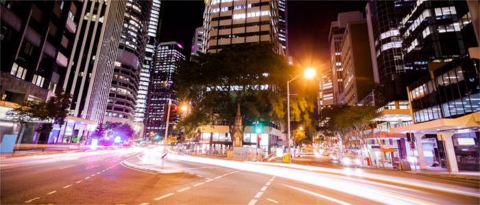 Brisbane's city centre at night