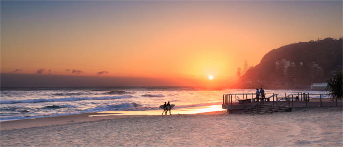 Surfers at the Gold Coast