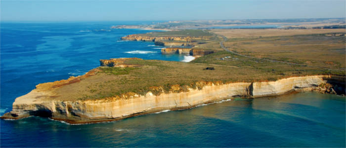 The coastline along the Great Ocean Road