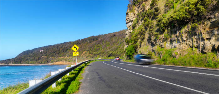 Cars on the Great Ocean Road
