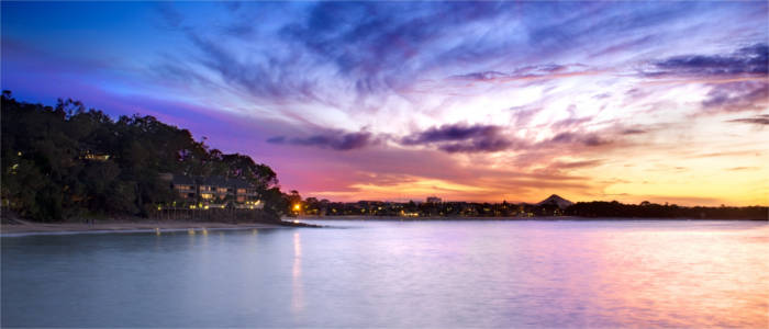 View of Noosa Heads at sunset