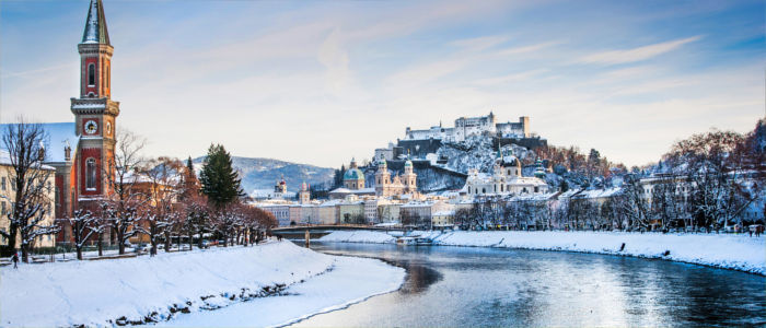 River Valley Salzach in Salzburg, Austria