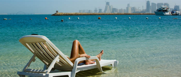 Relaxing at the beach in Bahrain
