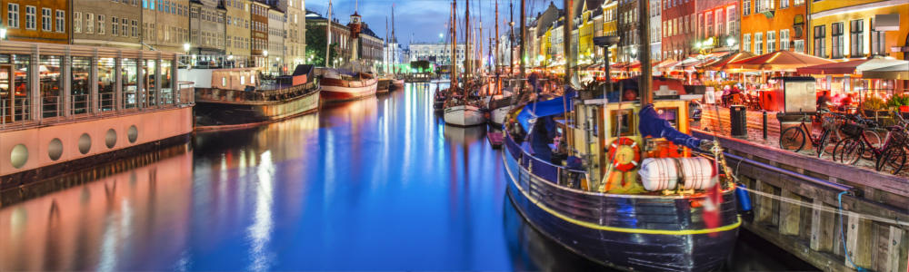 Travel destination of Copenhagen in Denmark