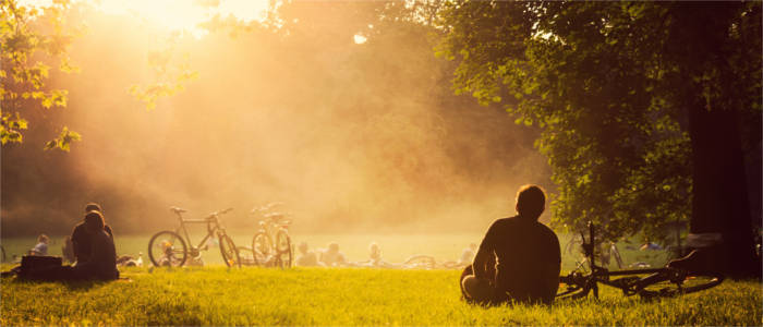 Leisure time in the park in Leipzig