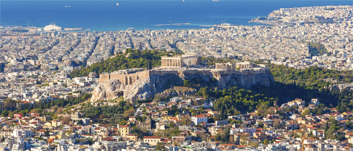 The capital of Athens in the region of Attica