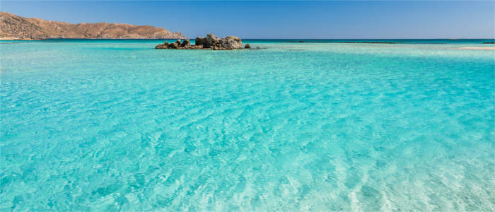 Turquoise blue water at Elafonisi Beach