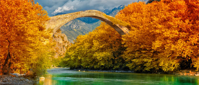 Stone bridge over Aoös River in Konitsa