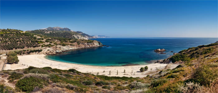 White sandy beach on Euboea
