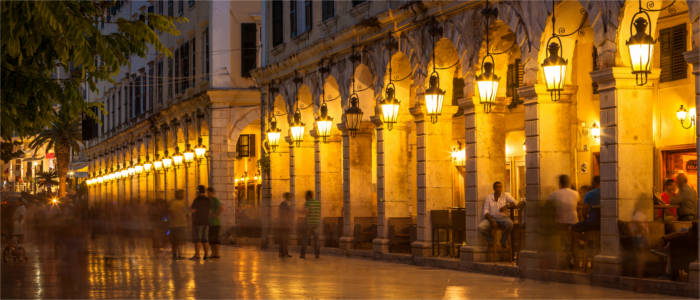 Liston Street on the island of Corfu