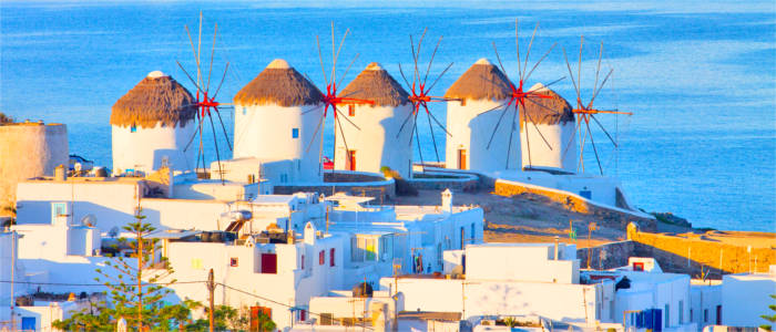 Typical windmills on the Cyclades