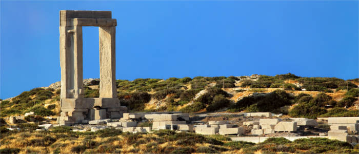 Portara in front of the Port of Naxos