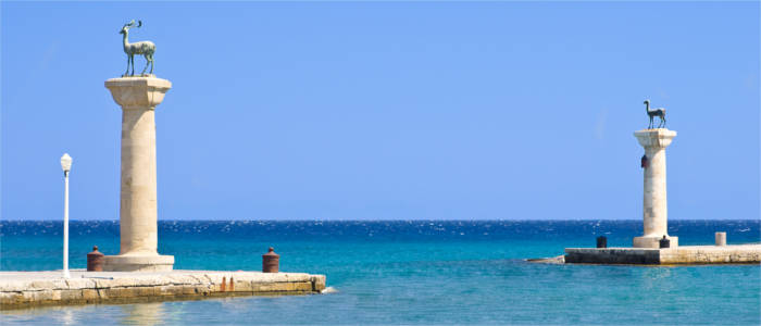 The legendary site of the Colossus of Rhodes