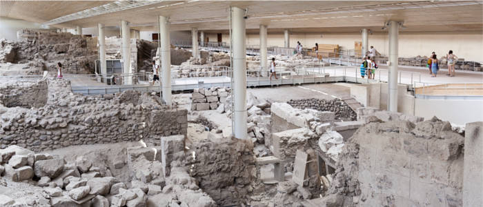 The ancient settlement of Akrotiri on Santorini