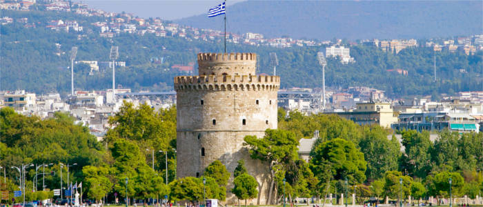 The Greek city of Thessaloniki and its landmark