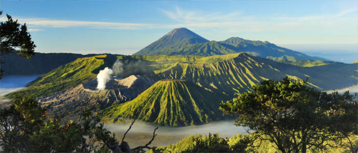 The volcanic landscape of Bromo in Indonesia