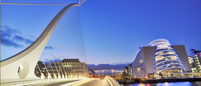 Dublin's Samuel Beckett Bridge in Ireland