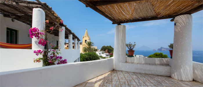 Typical houses on the Aeolian Islands