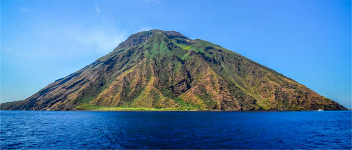 Famous volcano on the Aeolian Islands