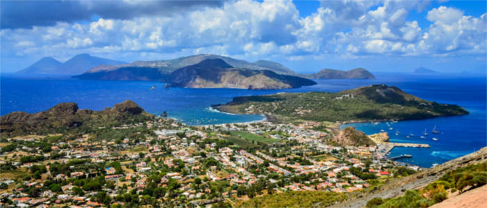 Panoramic view of the Aeolian Islands