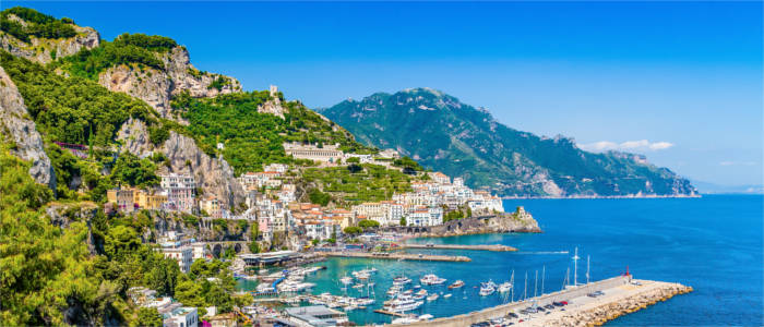 The Amalfi Coast at the Mediterranean Sea