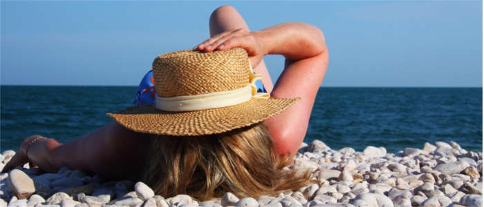 Woman at the beach in Apulia