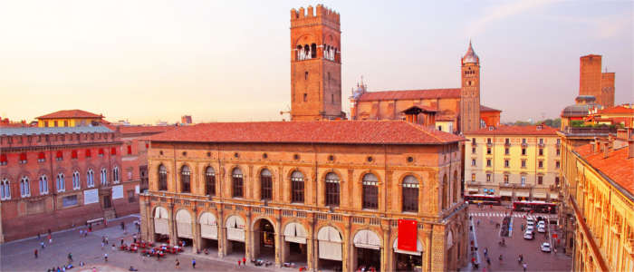 Palace on the central square in Bologna