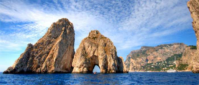 Famous rock gate near Capri