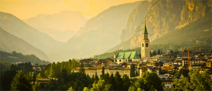A traditional village in the Dolomites