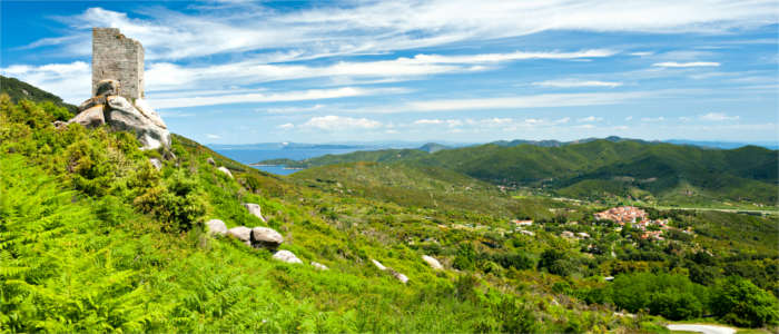 View from the highest mountain on Elba