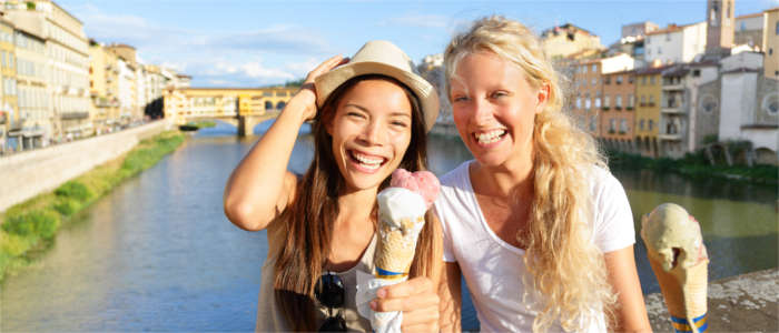 Eating ice cream in Florence