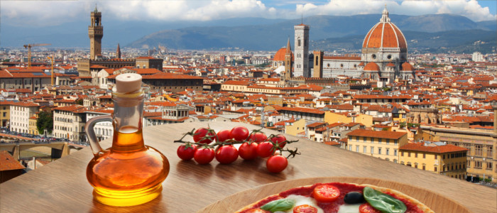 Pizza in Florence in Italy