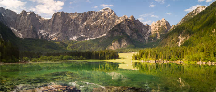 Lake in the valleys of the Alps