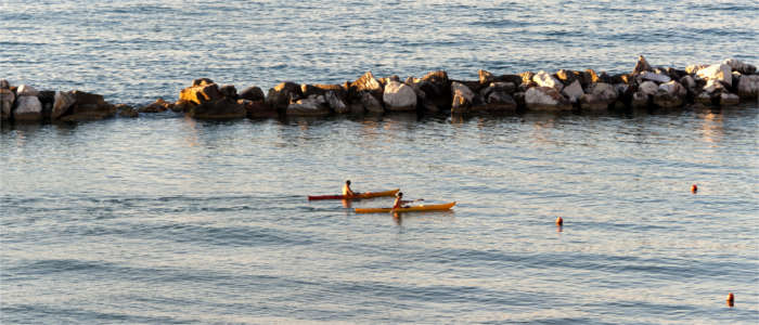 Canoeing on the sea