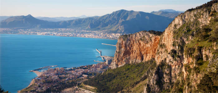 View of Palermo from a nearby mountain