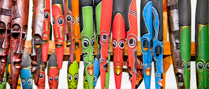 Souvenirs in Kenya - wooden masks