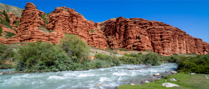 At the river in the Tian Schan in Kyrgyzstan