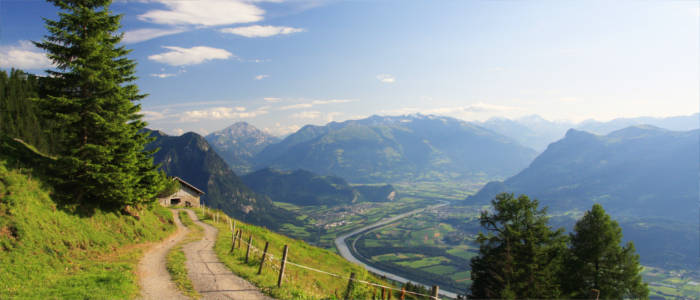 Mountains and valleys in Liechtenstein
