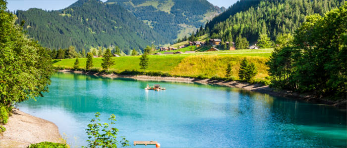Romantic mountain lakes in Liechtenstein