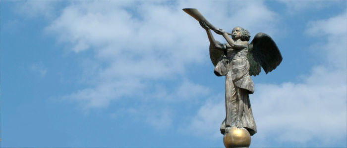 Angel near Uzupis in Lithuania
