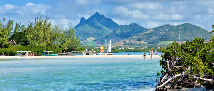 The bathing island of Ile aux Cerfs in Mauritius