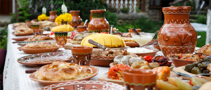 A laid table in Moldava