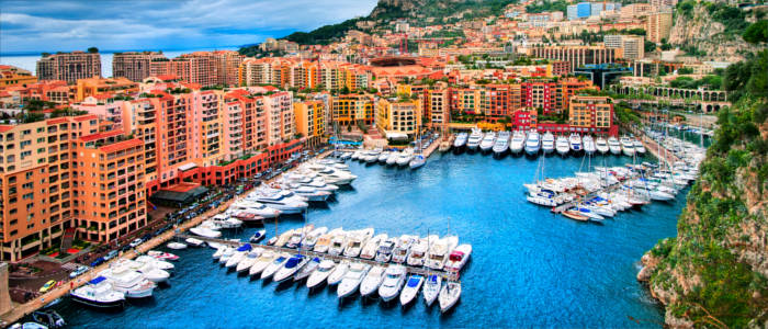 Luxurious yacht harbour in Monaco
