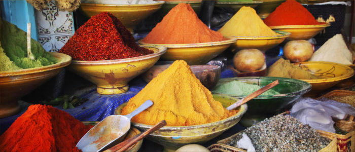 Spices on a market in Morocco
