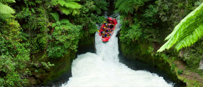 Rafting in Kaituna River in New Zealand