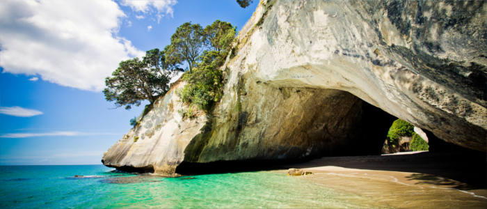 Natural caves on New Zealand