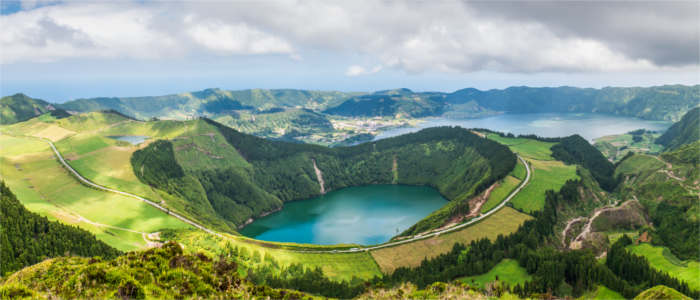 Crater lake on the Azores