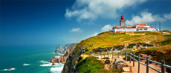 Lighthouse on the cliffs of Cabo da Roca in Portugal