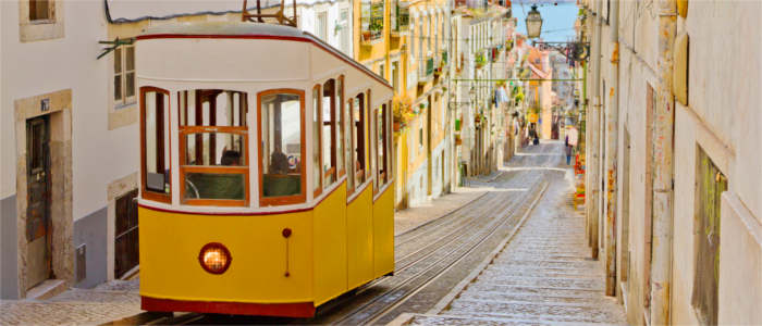 Funicular in Lisbon's streets